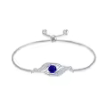 TOUPOP 925 Sterling Silver Birthstone Infinity Bracelet Dainty Fine Jewelry-0-0