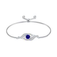 wholesale 925 Sterling Silver Birthstone Dainty Infinity Bracelet for Women-09-Sep.-Sapphire