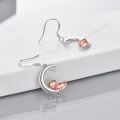 wholesale 925 Sterling Silver Pig on Crescent Moon Star Charm Dangle Earrings for Women-0-3