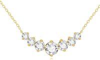 wholesale 14K Gold Moissanite Bridal Necklace - 5 Stones (Total Weight: ~9 ct)-7 Stone Moissanite Necklace（1CT+0.5CT*2+0.3CT*2+0.1CT*2） gold