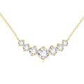wholesale 14k White Gold Lab Diamond Necklace With Seven Brilliant Stones-0-0