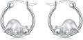 wholesale 925 Sterling Silver Polar Bear Hoop Earrings Clearance Jewelry for Women-0-0