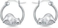 wholesale 925 Sterling Silver Polar Bear Hoop Earrings Clearance Jewelry for Women-Hoop-polar bear