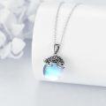 wholesale 925 Sterling Silver Blue Opal Sea Turtle Pendant Necklace for Women Girls-0-3