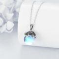 wholesale 925 Sterling Silver Blue Opal Sea Turtle Pendant Necklace for Women Girls-0-3