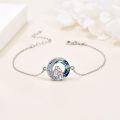 wholesale 925 Sterling Silver Crescent Moon Pendant Charm Bracelet-0-2