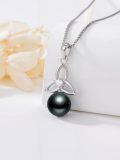 TOUPOP Sterling Silver Black Pearls Necklace For Women-0-2