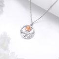 wholesale 925 Sterling Silver Rose Pendant Necklace with Natural Stones and Cubic Zirconia for Women Mothers' Day Gift-0-1