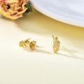 wholesale 14K Gold Leaf Stud Earrings for Women - Real 14K Gift Jewelry-0-4