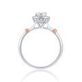 TOUPOP 18k White Gold Plated 925 Sterling Silver Moissanite & Lab Created Diamond Ring-0-2