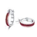wholesale 925 Sterling Silver Red Fire Opal Huggie Hoop Earrings for Women-0-0