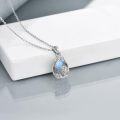 wholesale 925 Sterling Silver Labradorite Teardrop Filigree Pendant Necklace-0-3
