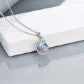 wholesale 925 Sterling Silver Teardrop Moonstone Pendant Necklace With Intricate Scrollwork-0-3