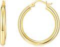 wholesale 14K Gold Round Hoop Earrings for Women - Shiny & Polished Lightweight 12-50mm-0-0