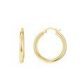 wholesale 14K Gold Round Hoop Earrings for Women - Shiny & Polished Lightweight 12-50mm-0-0