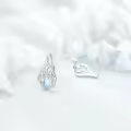 wholesale 925 Sterling Silver Black Pearl & Cubic Zirconia Celtic Dangle Hoop Earrings Wholesale for Women - Irish  Ideas-0-5