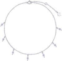 wholesale 14K Gold Chain with Cubic Zirconia Marquise Drop Ankle Anklet for Women - Fashionable Foot Jewelry-White Gold