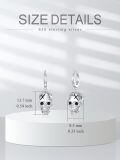 wholesale 925 Sterling Silver Skull Cross Drop Dangle Leverback Earrings for Women Girls Gothic  48mm Long-0-1