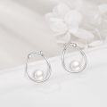 wholesale 925 Sterling Silver Celtic Knot Pearl Drop Dangle Leverback Earrings White Gold Plated-0-2