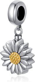 wholesale 925 Sterling Silver Daisy Flower Urn Pendant Necklace Ashes Holder Jewelry for Women Girls Memory Gift-0-1