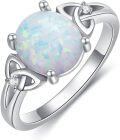wholesale TOUPOP Opal Celtic Rings For Women 14k Gold Plated Opal Engagement Ring White Opal Wedding Ring Anniversary Valentine's Day Jewelry Gifts For Her Wife Girlfriend -0-0