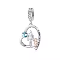 wholesale 925 Sterling Silver Family Love Charm Bracelet for Daughter Mother Lover - Birthday Valentine's Day Gifts-02-03-March
