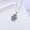wholesale 925 Sterling Silver Hamsa Pendant With Mother Of Pearl And Rose Gold Accent Design-0-3