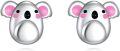 wholesale 925 Sterling Silver Cute Pink-Eared Animal Stud Earrings for Women - Koala Design-0-0