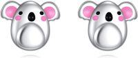 wholesale 925 Sterling Silver Cute Pink-Eared Animal Stud Earrings for Women - Koala Design-koala stud earrings