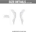 wholesale 14K White Gold Feather Design Ear Climbers Stud Earrings for Women-0-2