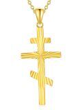 TOUPOP 14K Gold Opal Turquoise Cross Pendant Necklace-0-0