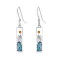 TOUPOP 925 Sterling Silver Turquoise Mustard Seed Faith Earrings-0-0