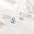 wholesale 925 Sterling Silver Blue Heart Cat Stud Earrings Gifts for Girls and Women-0-1