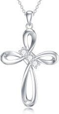 wholesale 925 Sterling Silver 925 with Cubic Zirconia Pendant Necklaces for Women - Elegant Bow Design  Set-0-0
