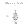 TOUPOP Sterling Silver Crystal Compass Necklace For Women-0-5