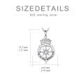 TOUPOP Sterling Silver Crystal Compass Necklace For Women-0-5