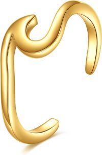 wholesale Gold S-Shaped Non-Piercing Ear Wrap Earring for Women-Wave