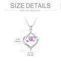 TOUPOP Sterling Silver Pink Opal Pendant Necklace For Women Birthday Mother's Day Gift-0-2