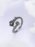 wholesale 925 Sterling Silver Skull And Rose Rings Wholesale With Crystal Center-0-3