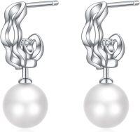 wholesale 925 Sterling Silver Celtic Knot Pearl Drop Dangle Earrings with Leverbacks-Infinity pearl stud earrings