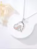 TOUPOP Sterling Silver Stone Paw Print Stethoscope Dog Necklace-0-4