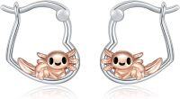 wholesale 925 Sterling Silver Rose Gold Plated Axolotl Animal Hoop Earrings for Women Girls Gift Idea-Axolotl Earrings