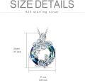 wholesale 925 Sterling Silver Butterfly Pendant Necklace with Blue Crystal Birthday Christmas s for Women-0-4