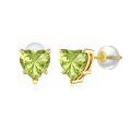 wholesale 14k Gold Heart Shaped Birthstone Stud Earrings For Women-0-0