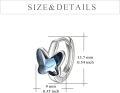 wholesale 925 Sterling Silver Butterfly Blue Crystal Huggie Hoops for Women-0-5