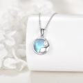wholesale 925 Sterling Silver Blue Moonstone Pendant Necklaces for Women - Unique Animal Shape Charm Gifts-0-3