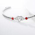 wholesale Sterling Silver Adjustable Infinity Heart Bangle for Women-0-13