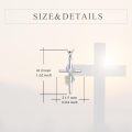 wholesale 925 Sterling Silver Floral Cross Pendant with Cubic Zirconia and Chain for Women-0-5