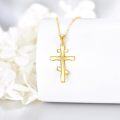 wholesale 14K Gold Small Cross Pendant Necklaces for Women - Minimalist Religious s-0-3