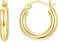 wholesale 14K Gold Round Hoop Earrings for Women - Shiny & Polished Lightweight 12-50mm-style 9